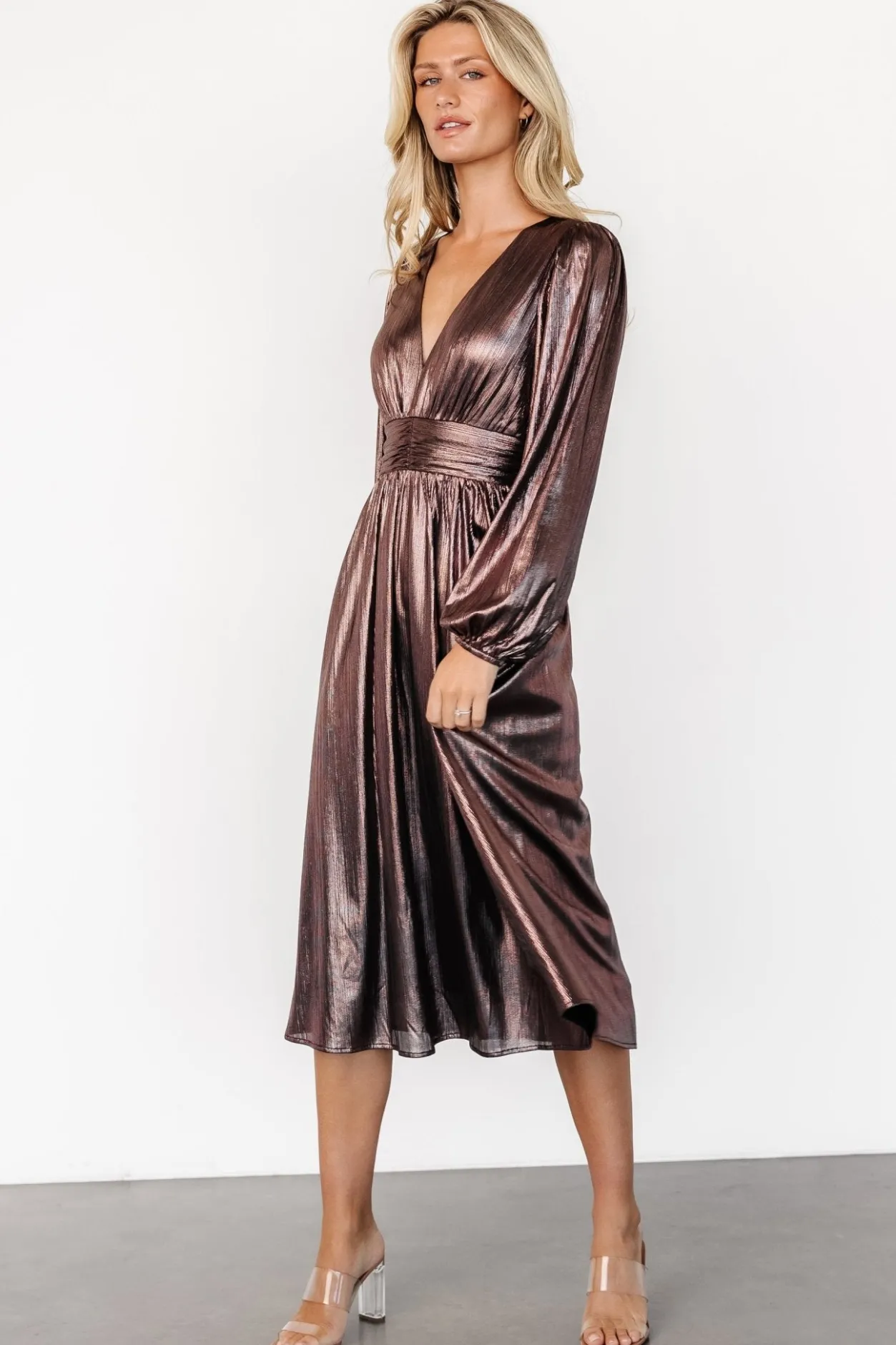 Hot Baltic Born Aisha Shimmer Dress | Bronze