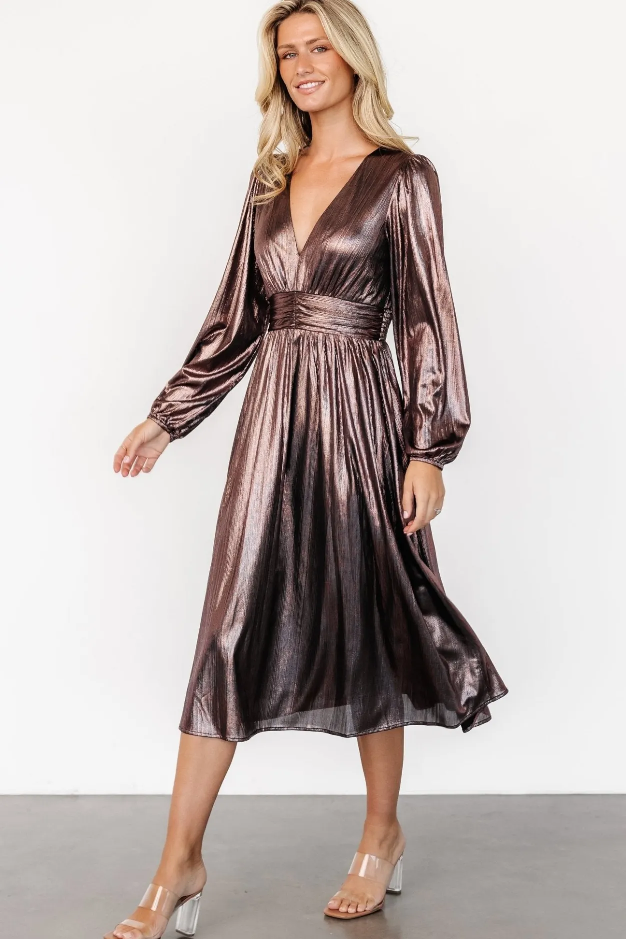 Hot Baltic Born Aisha Shimmer Dress | Bronze