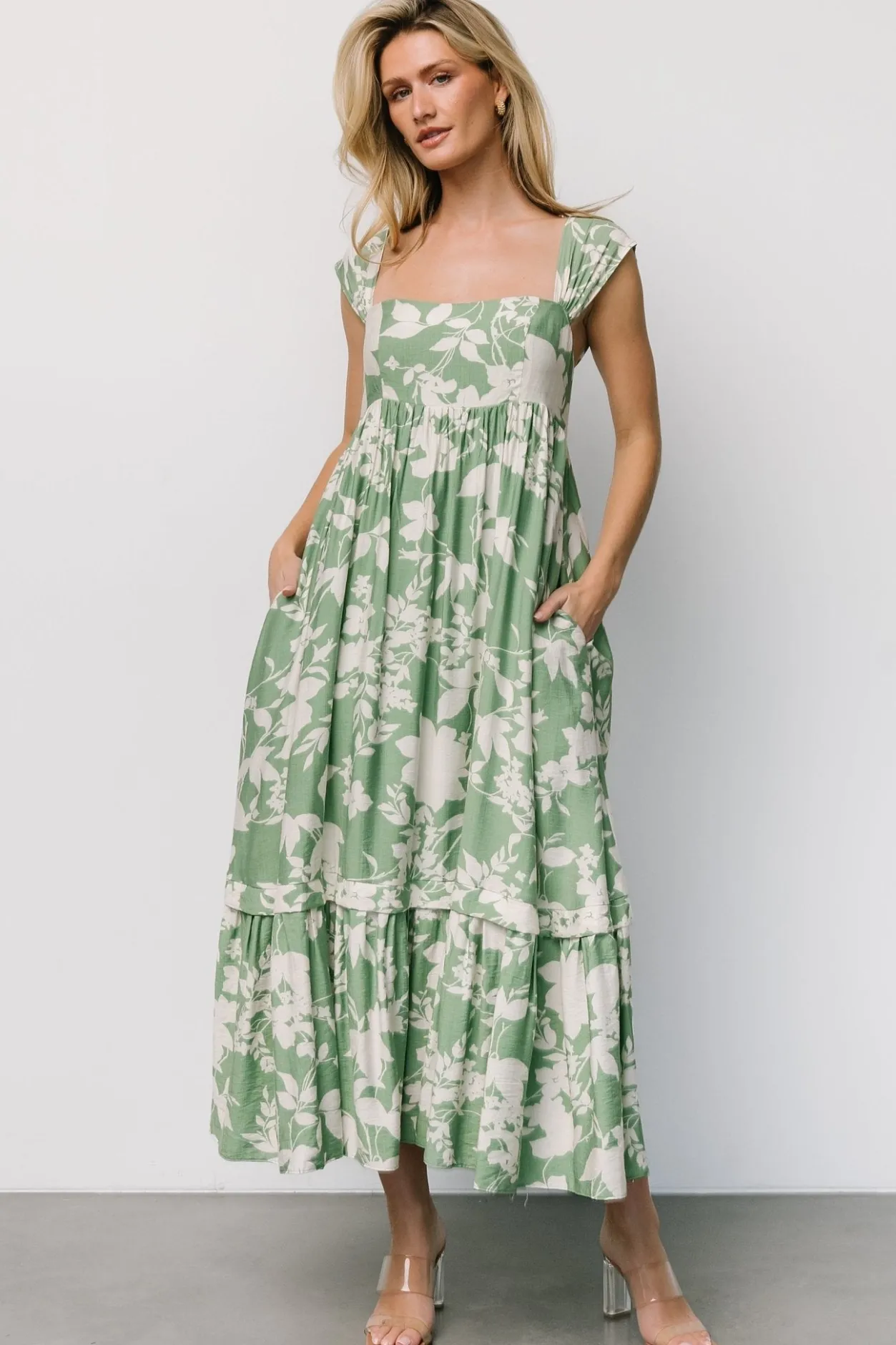Discount Baltic Born Aita Maxi Dress | Green + Ivory Floral Green+IvoryFloral