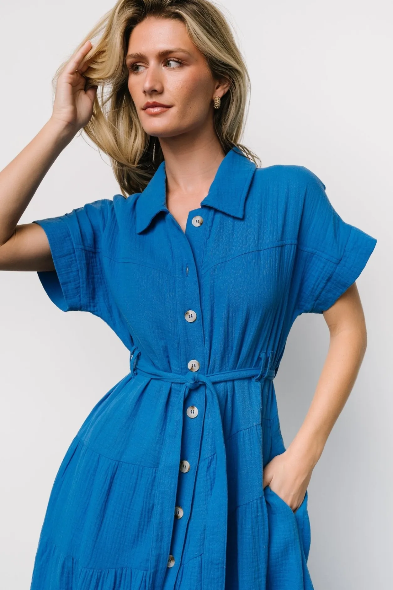 Hot Baltic Born Aizey Button Up Maxi Dress | Blue