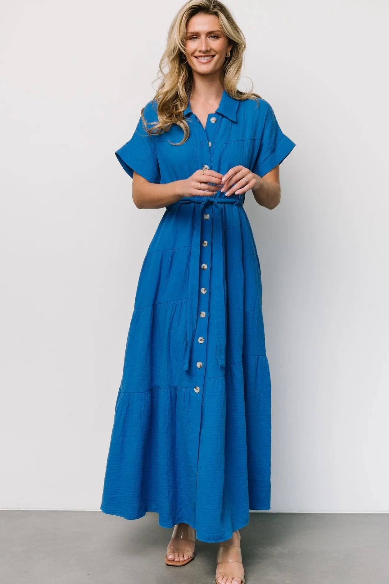 Hot Baltic Born Aizey Button Up Maxi Dress | Blue