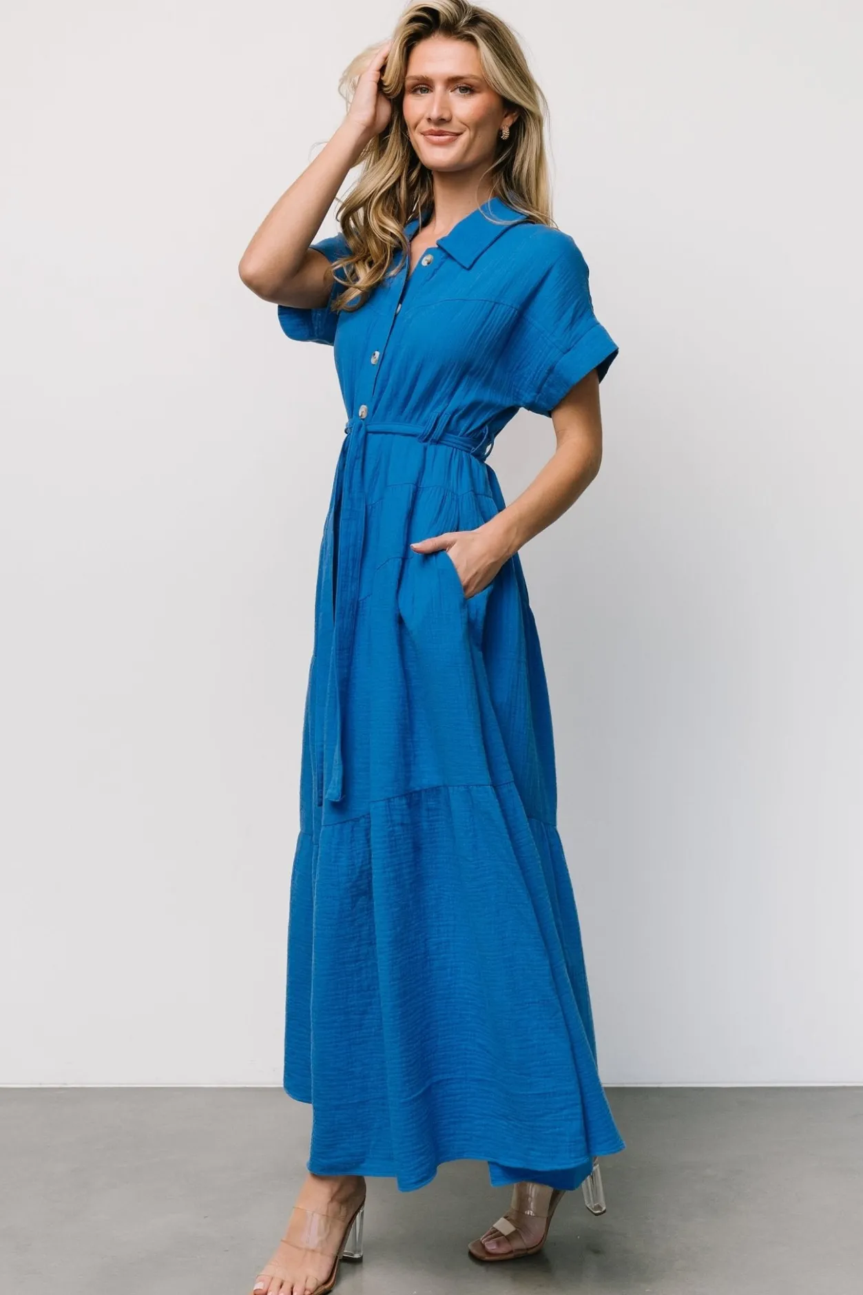 Hot Baltic Born Aizey Button Up Maxi Dress | Blue