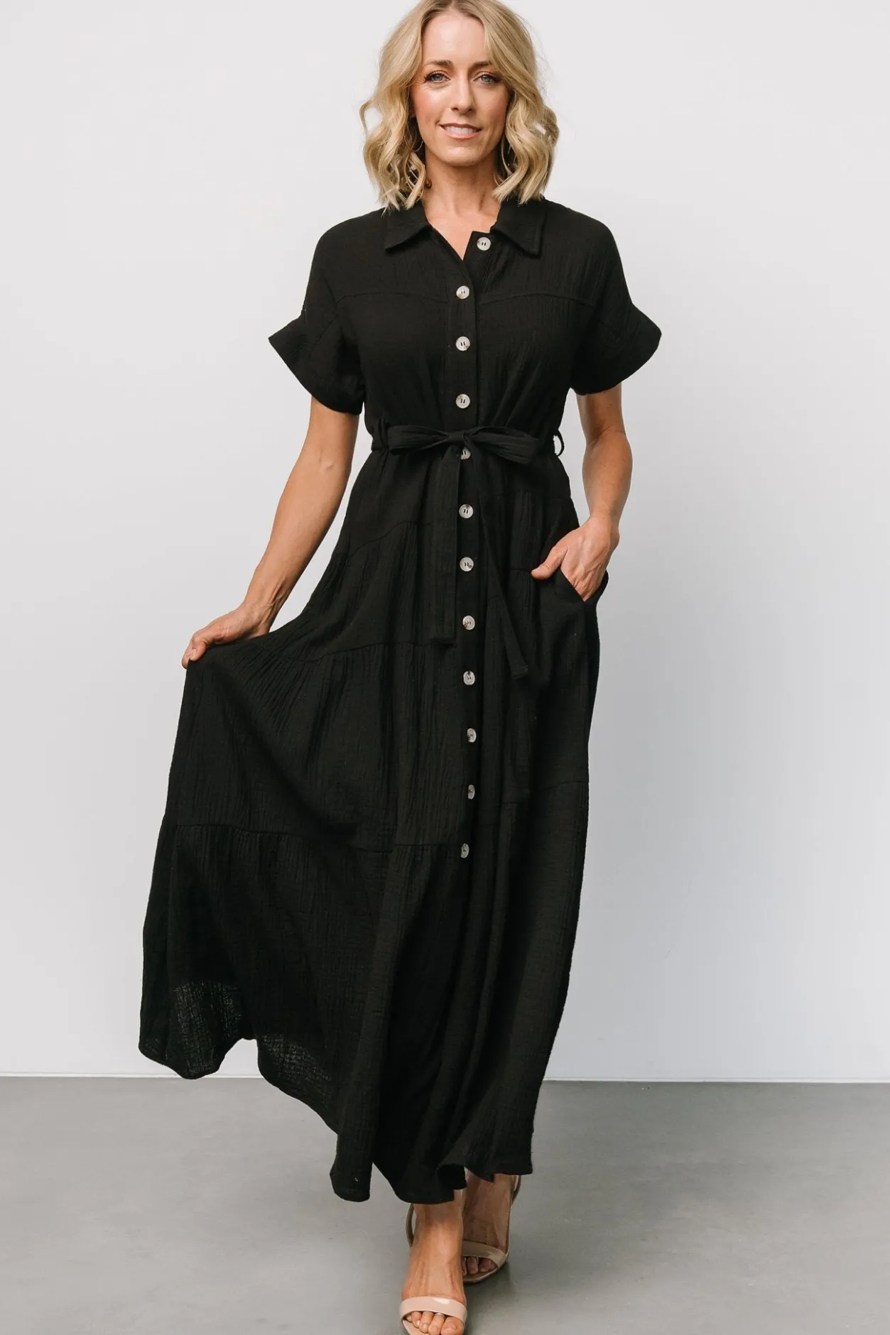 Discount Baltic Born Aizey Button Up Maxi Dress | Black