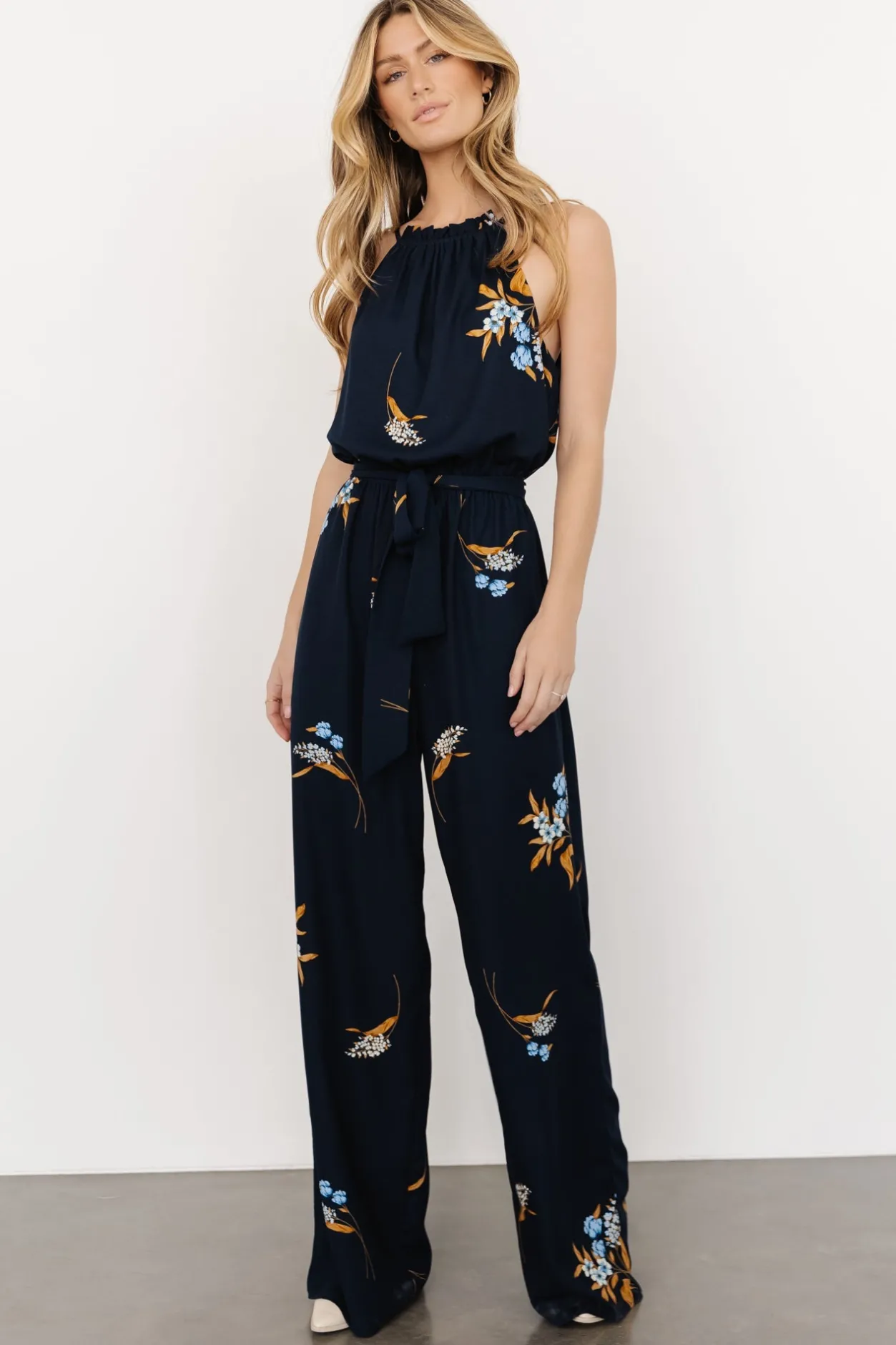 Best Baltic Born Alameda Halter Jumpsuit | Navy Blue Floral NavyBlueFloral