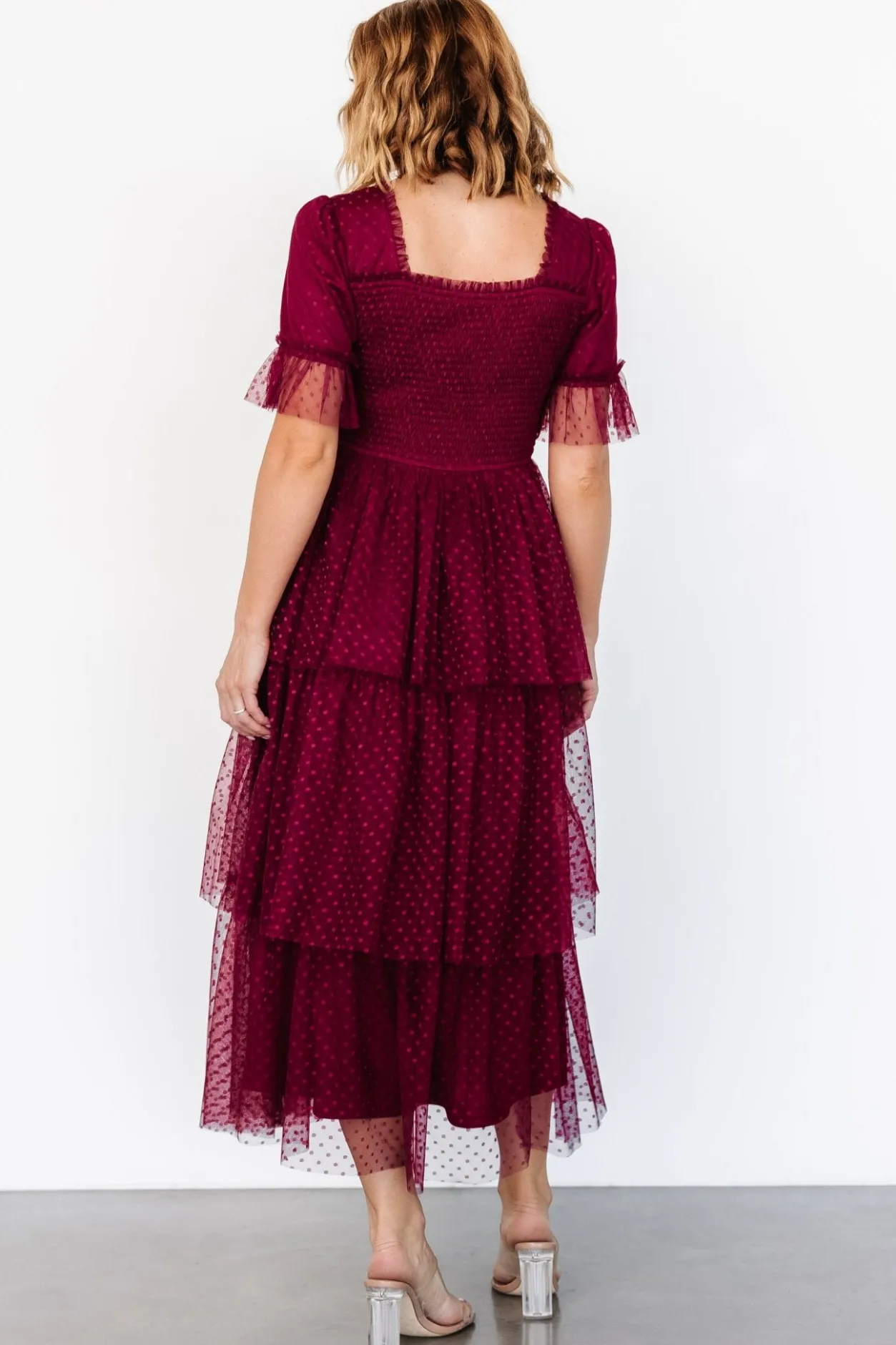 Outlet Baltic Born Alana Tulle Tiered Dress | Burgundy