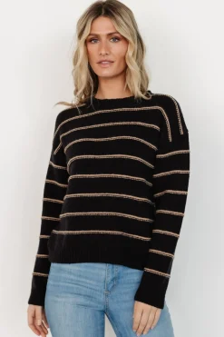 Best Baltic Born Alanis Stripe Sweater | Black + Camel Black+Camel