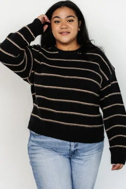 Best Baltic Born Alanis Stripe Sweater | Black + Camel Black+Camel