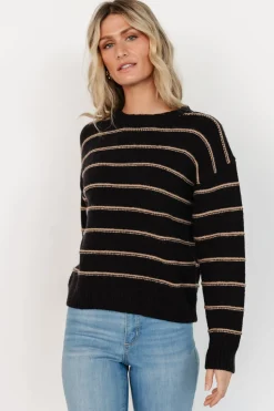 Best Baltic Born Alanis Stripe Sweater | Black + Camel Black+Camel