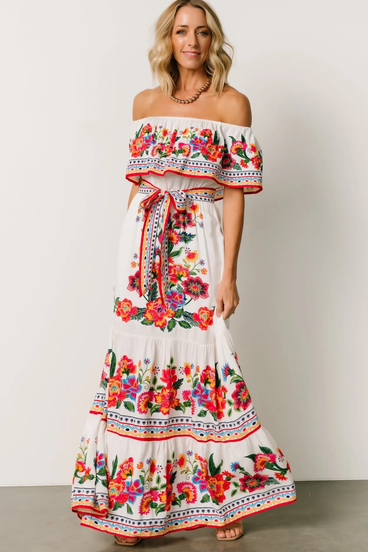 Sale Baltic Born Alejandra Maxi Dress | Ivory Multi Floral IvoryMultiFloral