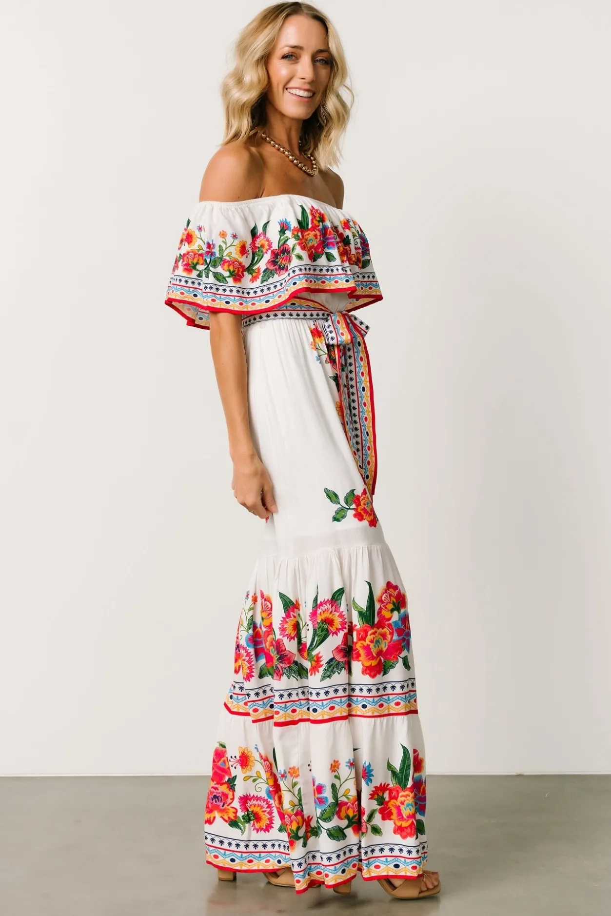 Sale Baltic Born Alejandra Maxi Dress | Ivory Multi Floral IvoryMultiFloral