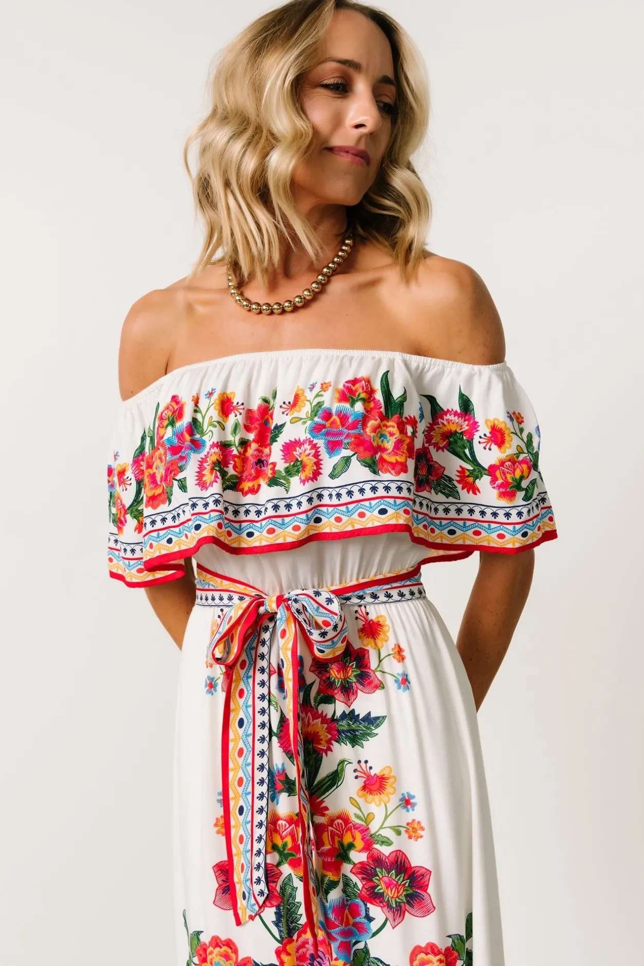 Sale Baltic Born Alejandra Maxi Dress | Ivory Multi Floral IvoryMultiFloral