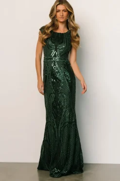 Clearance Baltic Born Alessia Sequin Gown | Green