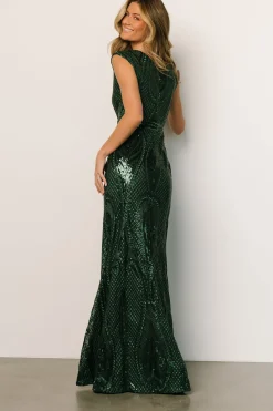 Clearance Baltic Born Alessia Sequin Gown | Green