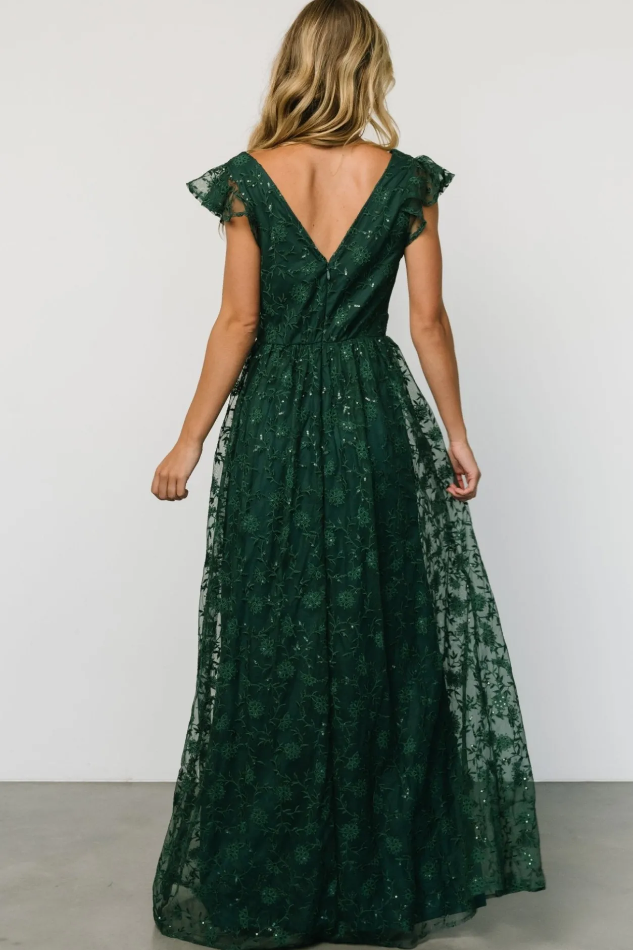 Clearance Baltic Born Alexa Embroidered Sequin Maxi Dress | Dark Green DarkGreen