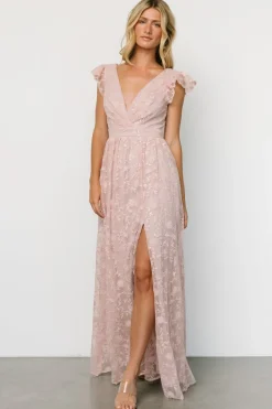 Outlet Baltic Born Alexa Embroidered Sequin Maxi Dress | Blush Rose BlushRose