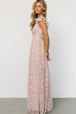 Outlet Baltic Born Alexa Embroidered Sequin Maxi Dress | Blush Rose BlushRose