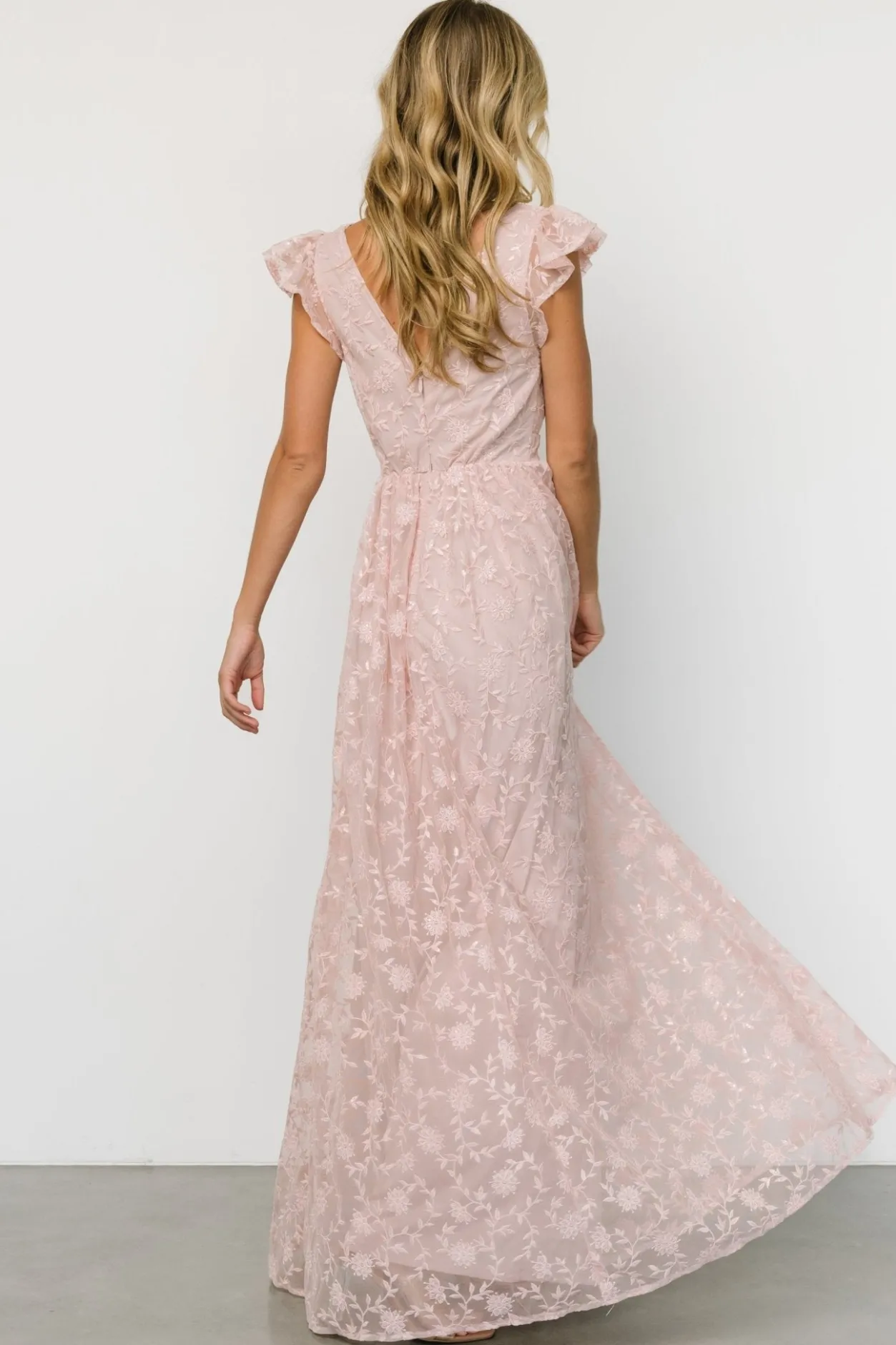 Outlet Baltic Born Alexa Embroidered Sequin Maxi Dress | Blush Rose BlushRose