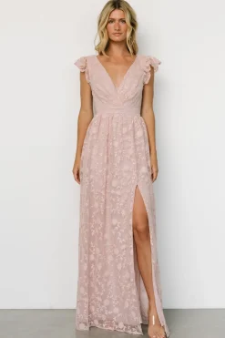 Outlet Baltic Born Alexa Embroidered Sequin Maxi Dress | Blush Rose BlushRose