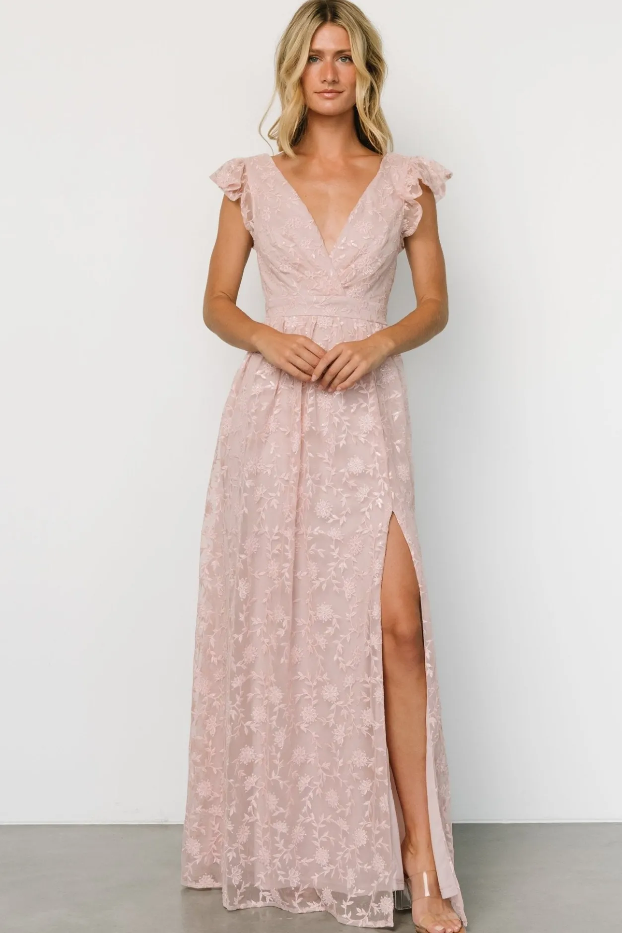 Outlet Baltic Born Alexa Embroidered Sequin Maxi Dress | Blush Rose BlushRose