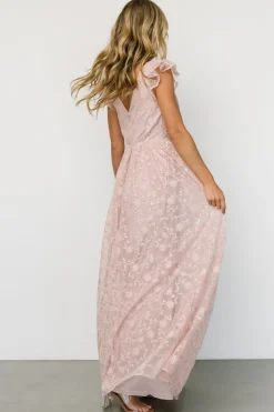 Outlet Baltic Born Alexa Embroidered Sequin Maxi Dress | Blush Rose BlushRose