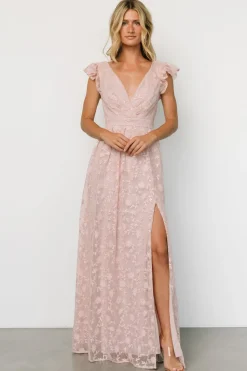 Outlet Baltic Born Alexa Embroidered Sequin Maxi Dress | Blush Rose BlushRose