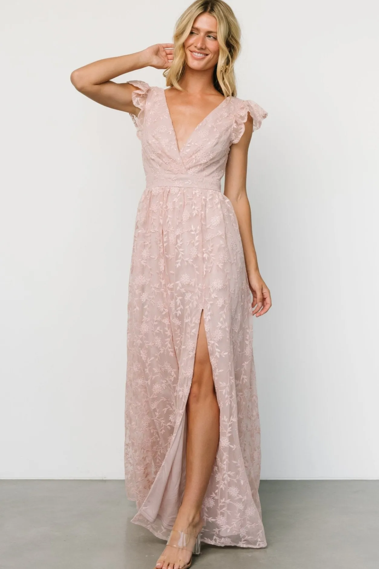 Outlet Baltic Born Alexa Embroidered Sequin Maxi Dress | Blush Rose BlushRose
