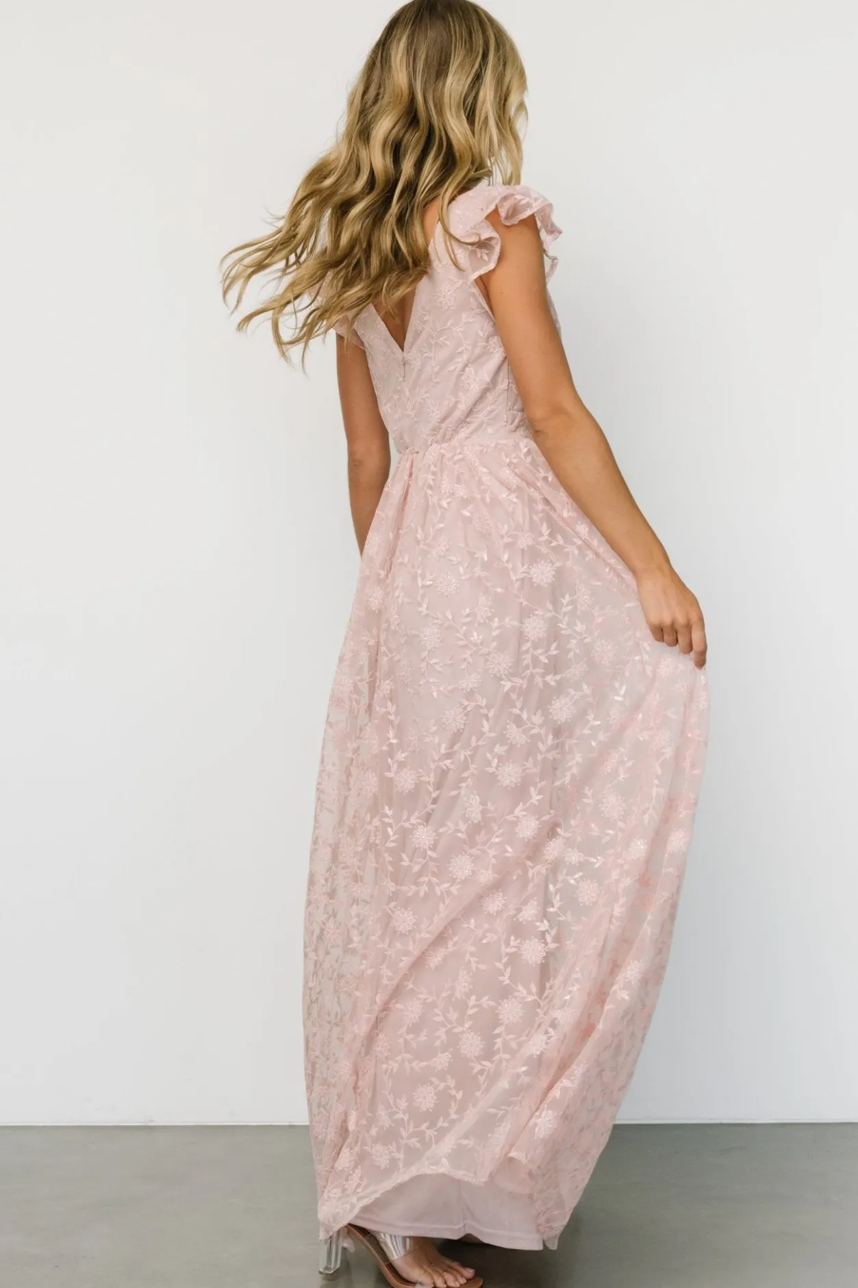 Outlet Baltic Born Alexa Embroidered Sequin Maxi Dress | Blush Rose BlushRose