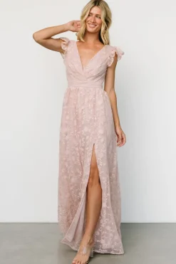 Outlet Baltic Born Alexa Embroidered Sequin Maxi Dress | Blush Rose BlushRose