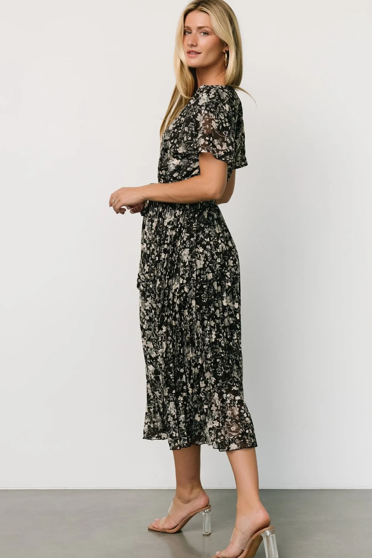 Fashion Baltic Born Alexandra Pleated Dress | Black + Slate Black+Slate