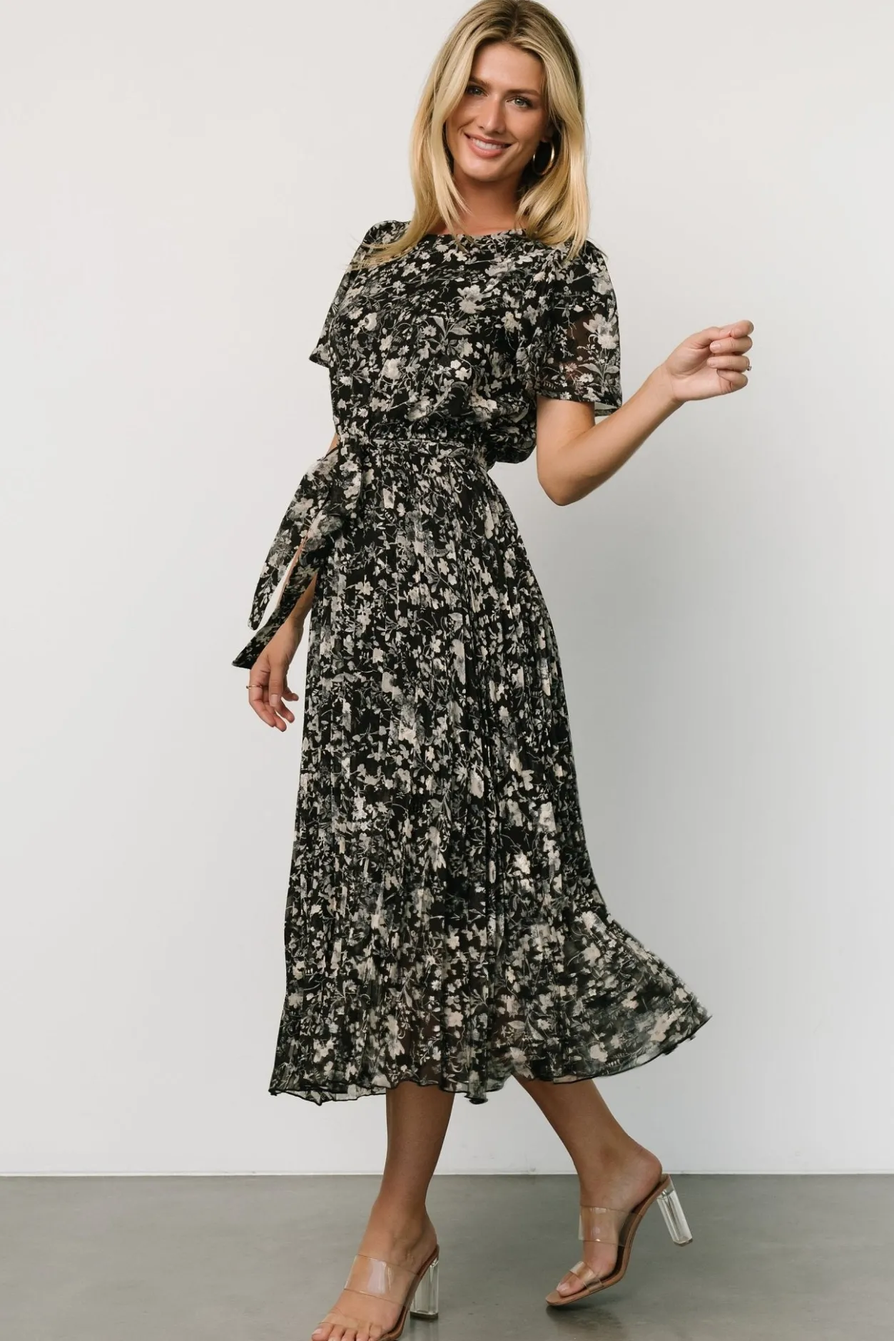 Fashion Baltic Born Alexandra Pleated Dress | Black + Slate Black+Slate