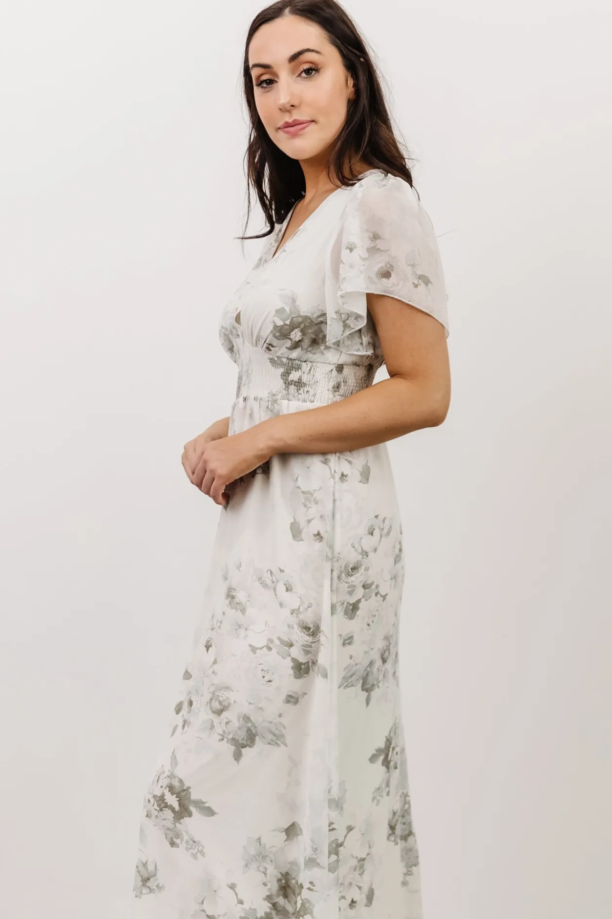 Best Baltic Born Alexandria Smocked Maxi Dress | Dusty Sage Floral DustySageFloral
