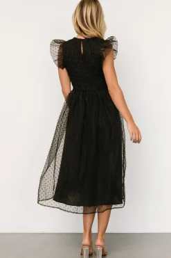New Baltic Born Alice Dot Midi Dress | Black