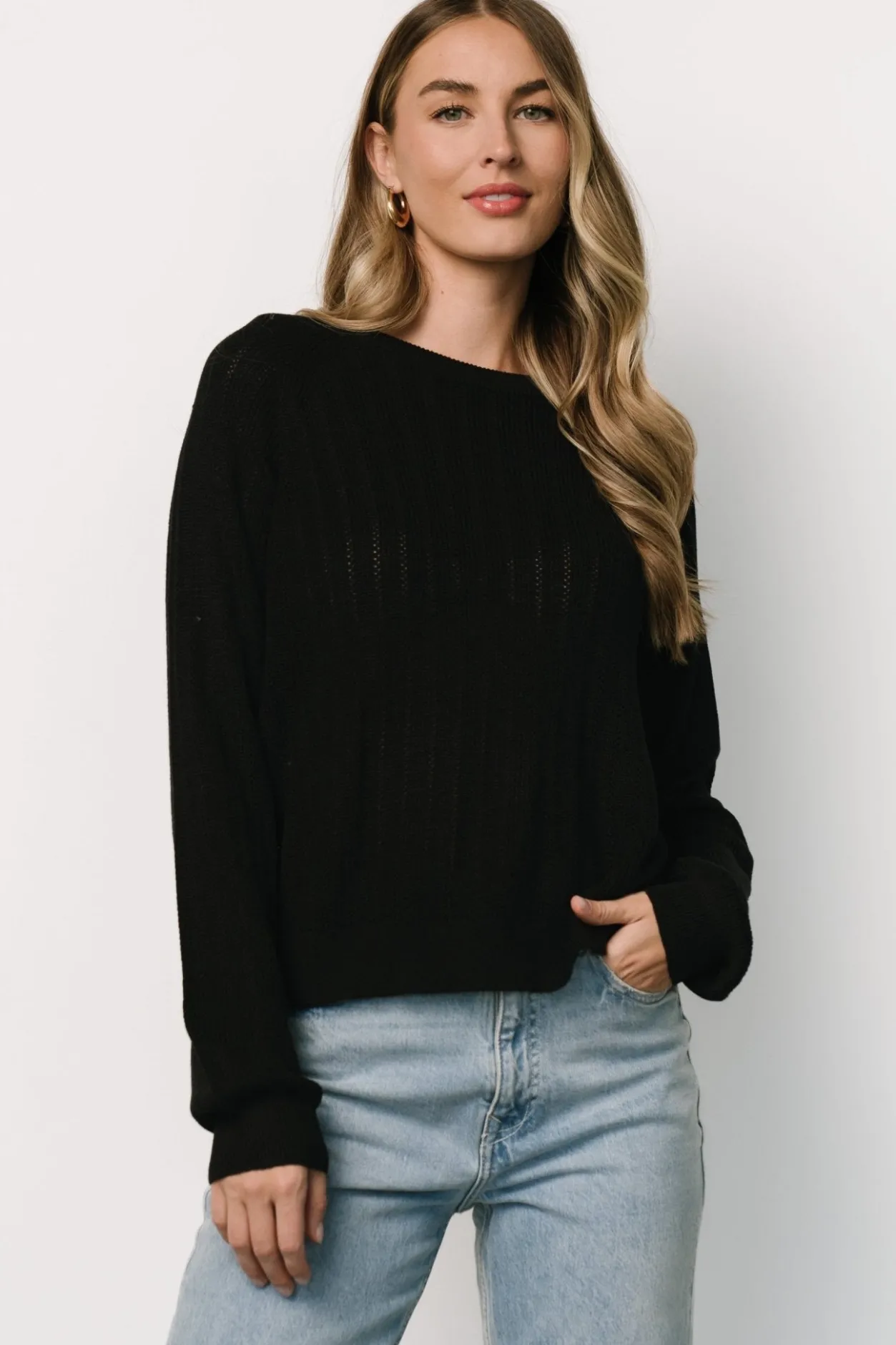 Clearance Baltic Born Alix Knit Sweater Top | Black