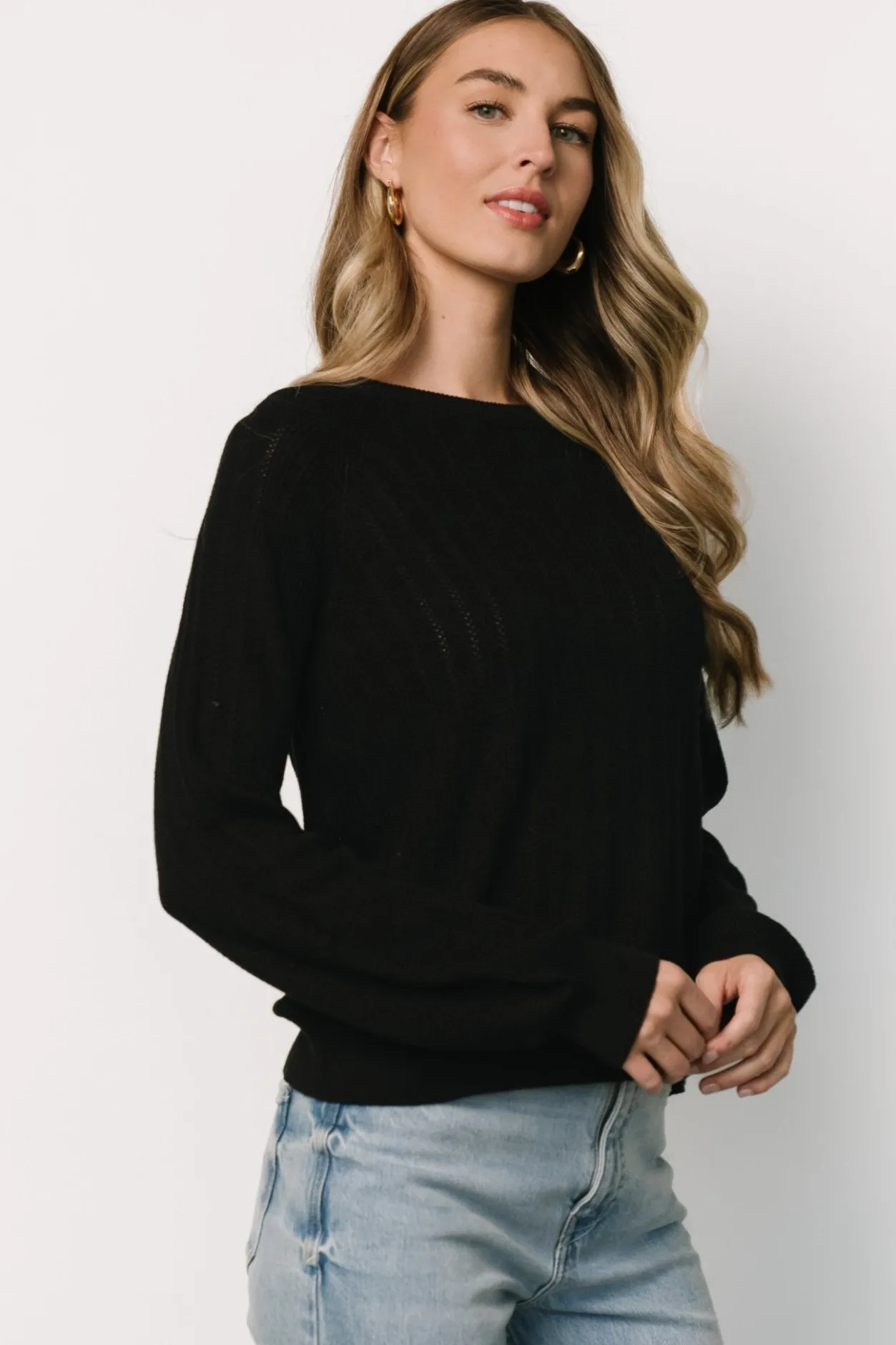 Clearance Baltic Born Alix Knit Sweater Top | Black