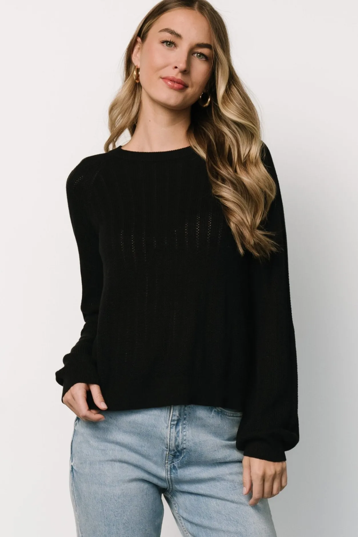 Clearance Baltic Born Alix Knit Sweater Top | Black