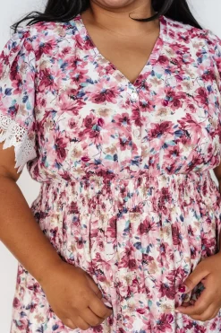 Outlet Baltic Born Aliyah Midi Dress | Berry Floral BerryFloral