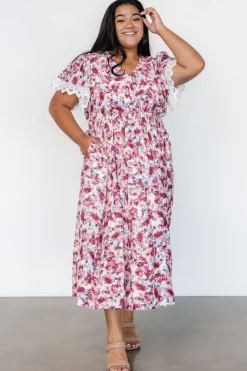 Outlet Baltic Born Aliyah Midi Dress | Berry Floral BerryFloral
