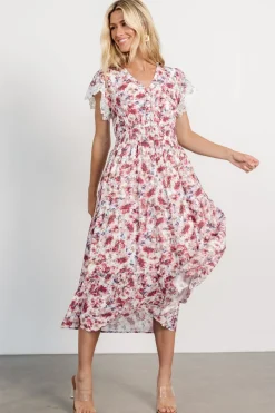 Outlet Baltic Born Aliyah Midi Dress | Berry Floral BerryFloral