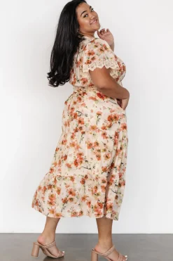 Best Baltic Born Aliyah Midi Dress | Coral Floral CoralFloral