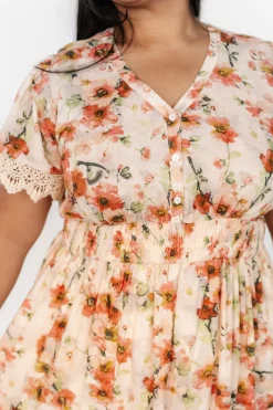 Best Baltic Born Aliyah Midi Dress | Coral Floral CoralFloral