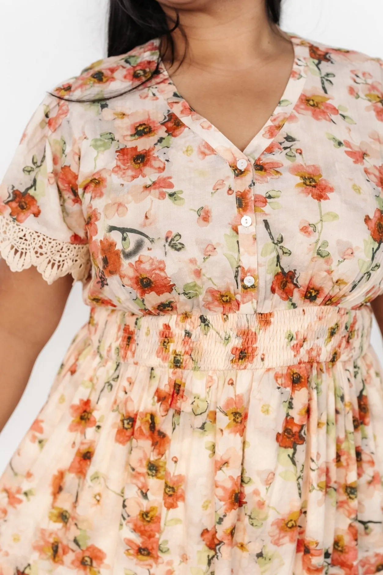 Best Baltic Born Aliyah Midi Dress | Coral Floral CoralFloral