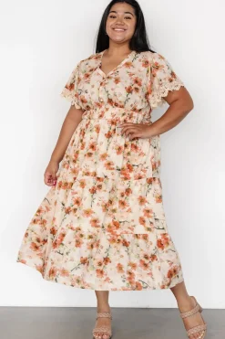 Best Baltic Born Aliyah Midi Dress | Coral Floral CoralFloral