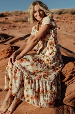 Best Baltic Born Aliyah Midi Dress | Coral Floral CoralFloral