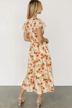 Best Baltic Born Aliyah Midi Dress | Coral Floral CoralFloral