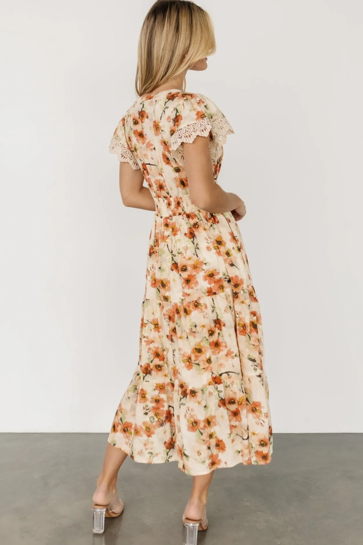Best Baltic Born Aliyah Midi Dress | Coral Floral CoralFloral