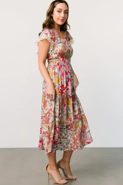 Sale Baltic Born Aliyah Midi Dress | Cream Multi Floral CreamMultiFloral