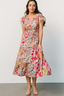 Sale Baltic Born Aliyah Midi Dress | Cream Multi Floral CreamMultiFloral