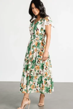 Hot Baltic Born Aliyah Midi Dress | Green Floral GreenFloral