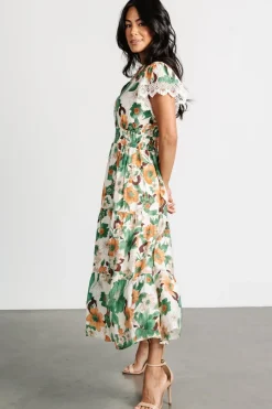Hot Baltic Born Aliyah Midi Dress | Green Floral GreenFloral
