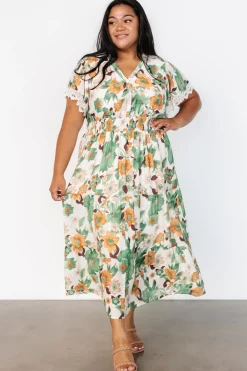 Hot Baltic Born Aliyah Midi Dress | Green Floral GreenFloral